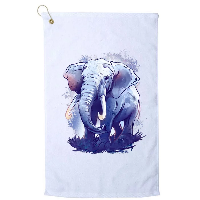 Elephant Colorful Art Platinum Collection Golf Towel