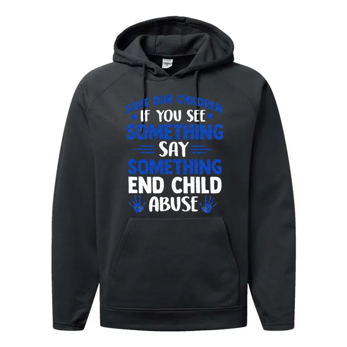 End Child Abuse Child Abuse Prevention Awareness Performance Fleece Hoodie