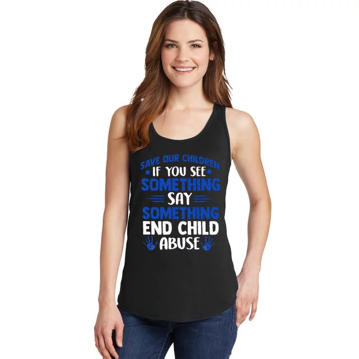 End Child Abuse Child Abuse Prevention Awareness Ladies Essential Tank