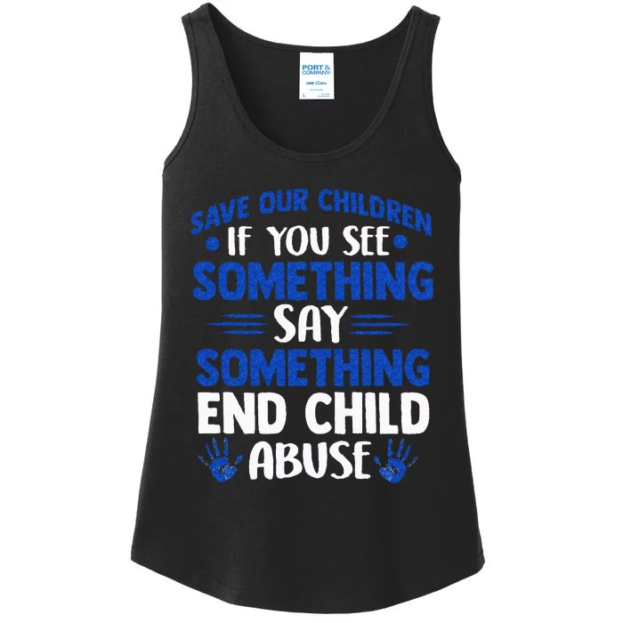 End Child Abuse Child Abuse Prevention Awareness Ladies Essential Tank