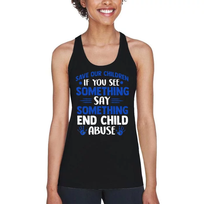 End Child Abuse Child Abuse Prevention Awareness Women's Racerback Tank