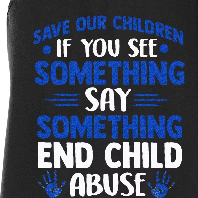 End Child Abuse Child Abuse Prevention Awareness Women's Racerback Tank