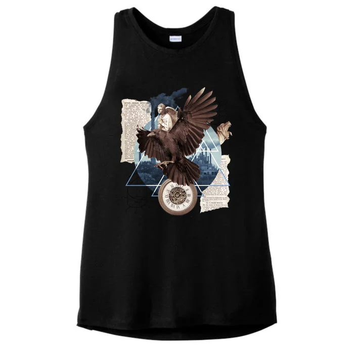 Eagle Collage Ancient Artifact Piece Ladies Tri-Blend Wicking Tank