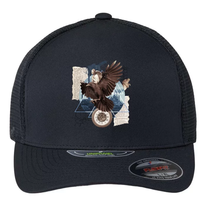 Eagle Collage Ancient Artifact Piece Flexfit Unipanel Trucker Cap