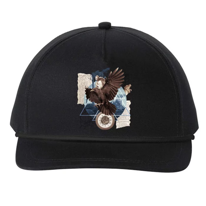 Eagle Collage Ancient Artifact Piece Snapback Five-Panel Rope Hat