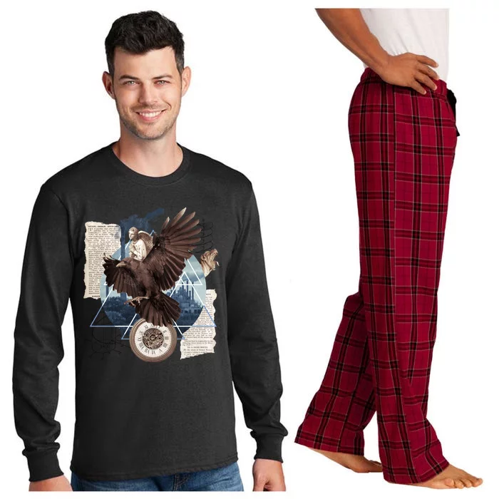 Eagle Collage Ancient Artifact Piece Long Sleeve Pajama Set