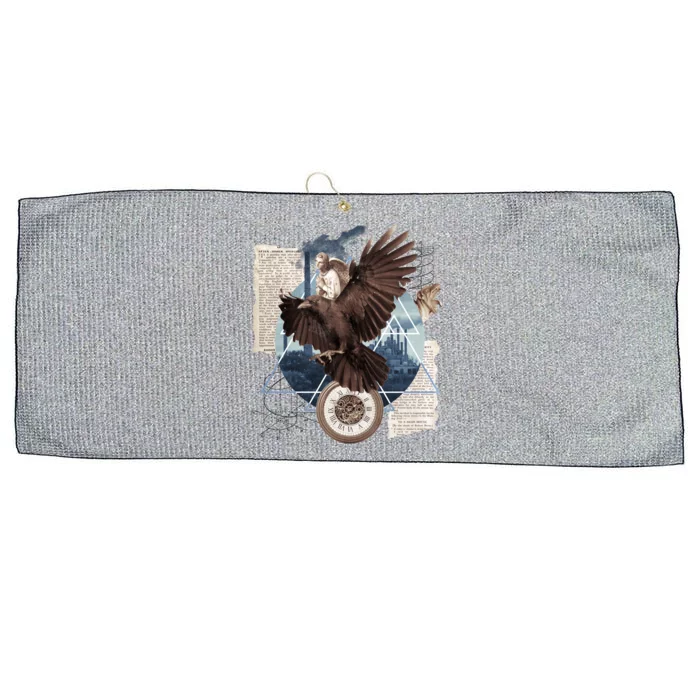 Eagle Collage Ancient Artifact Piece Large Microfiber Waffle Golf Towel