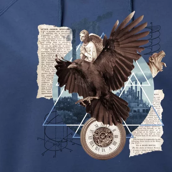 Eagle Collage Ancient Artifact Piece Performance Fleece Hoodie