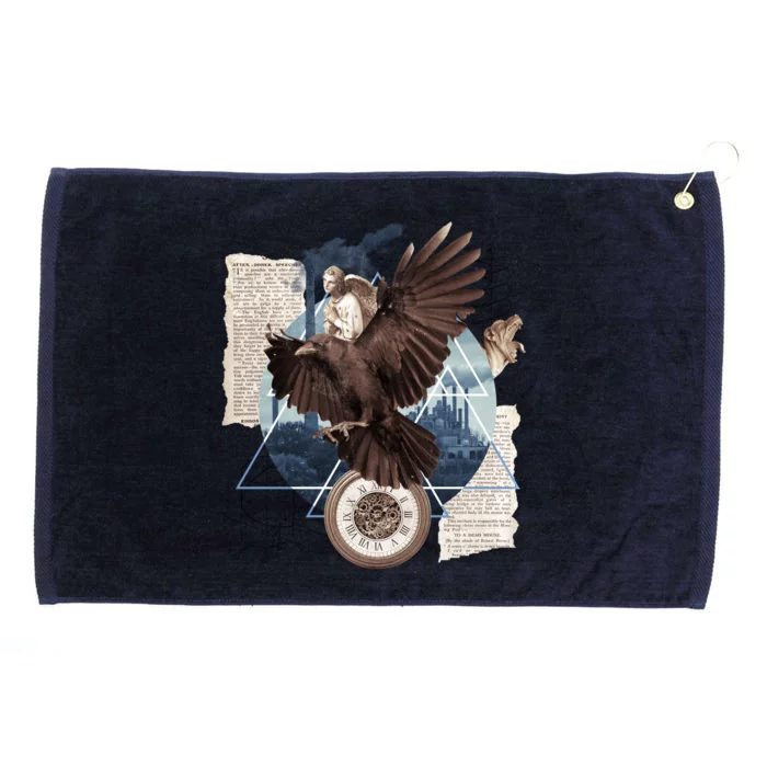 Eagle Collage Ancient Artifact Piece Grommeted Golf Towel