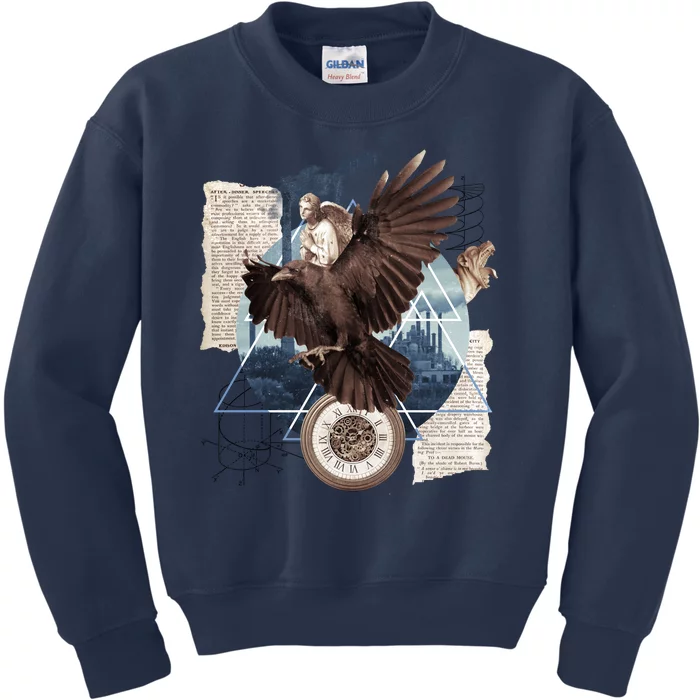 Eagle Collage Ancient Artifact Piece Kids Sweatshirt