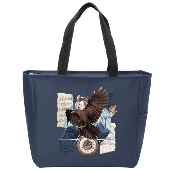 Eagle Collage Ancient Artifact Piece Zip Tote Bag