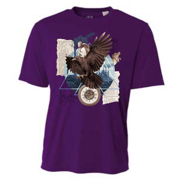 Eagle Collage Ancient Artifact Piece Cooling Performance Crew T-Shirt