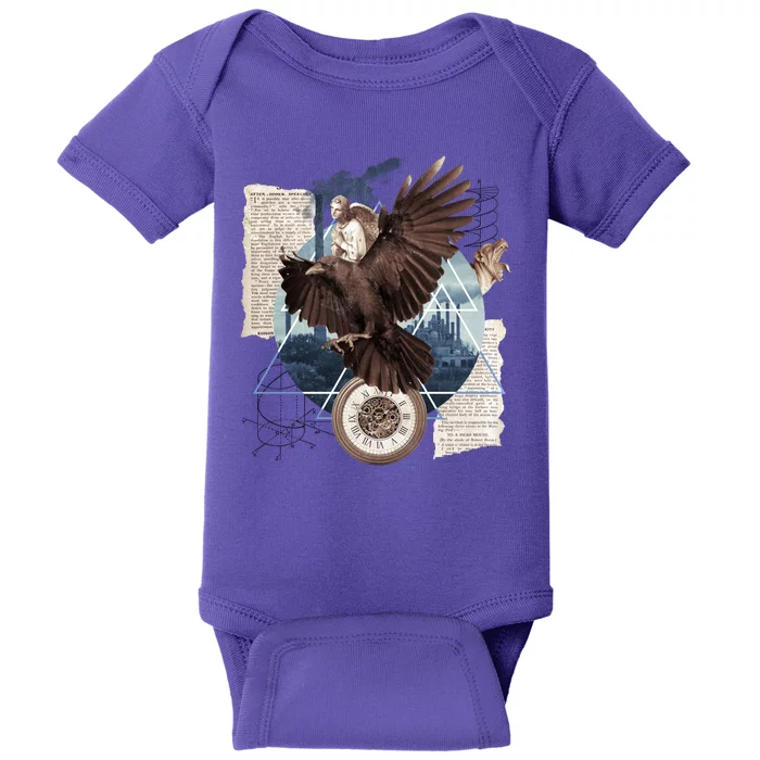 Eagle Collage Ancient Artifact Piece Baby Bodysuit