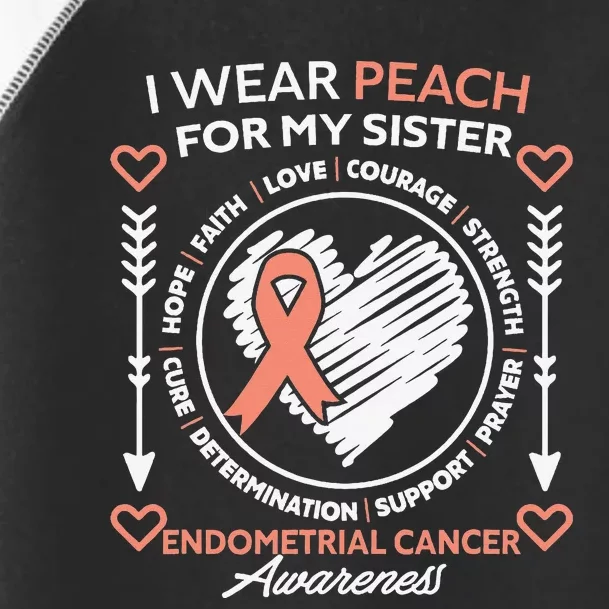 Endometrial Cancer Awareness Wear Peach My Sister Support Toddler Fine Jersey T-Shirt