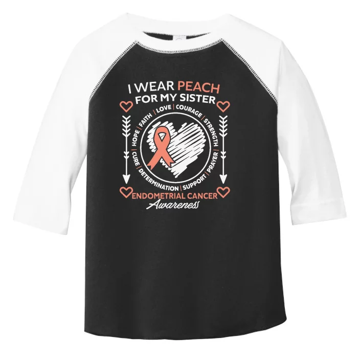 Endometrial Cancer Awareness Wear Peach My Sister Support Toddler Fine Jersey T-Shirt