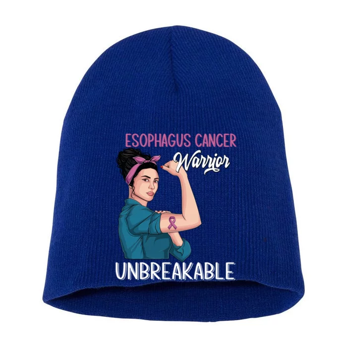 Esophagus Cancer Awareness Warrior Unbreakable Support Gift Short Acrylic Beanie