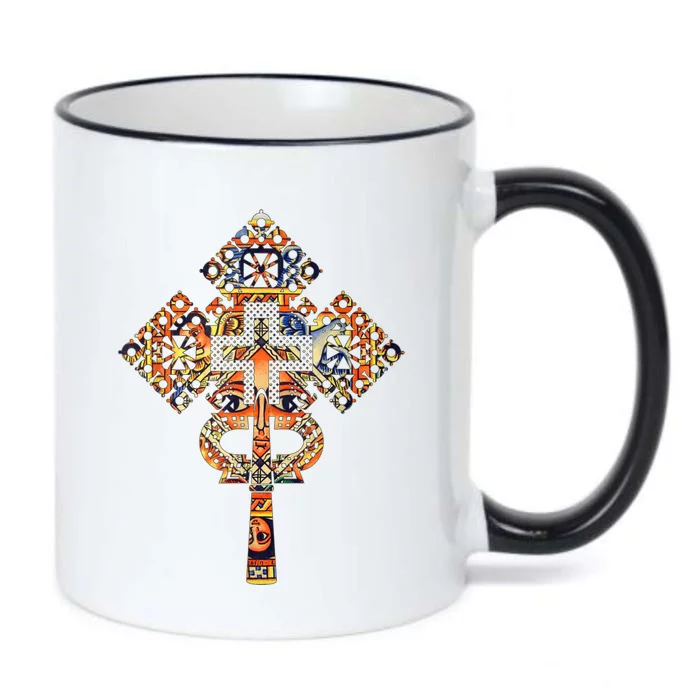 Ethiopian Christian Art Christ In Glory Ethiopian Cross Black Color Changing Mug