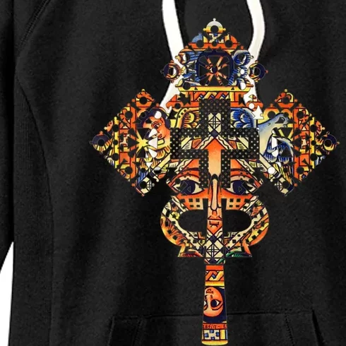 Ethiopian Christian Art Christ In Glory Ethiopian Cross Women's Fleece Hoodie