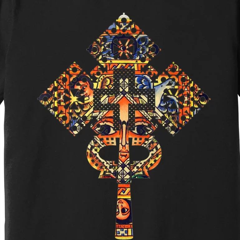 Ethiopian Christian Art Christ In Glory Ethiopian Cross Premium T-Shirt