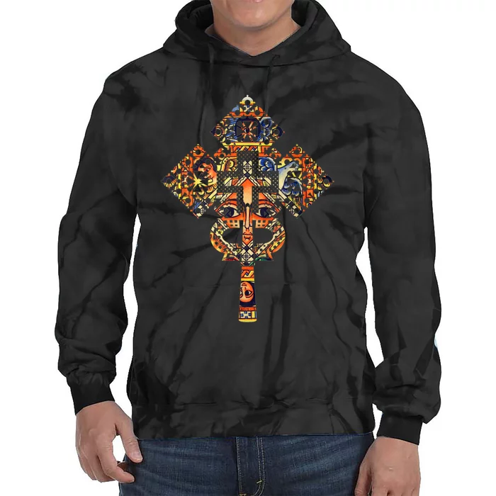 Ethiopian Christian Art Christ In Glory Ethiopian Cross Tie Dye Hoodie