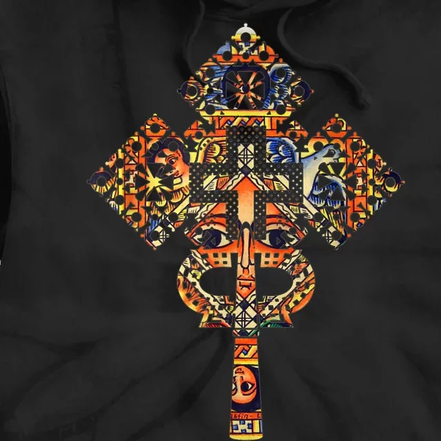 Ethiopian Christian Art Christ In Glory Ethiopian Cross Tie Dye Hoodie