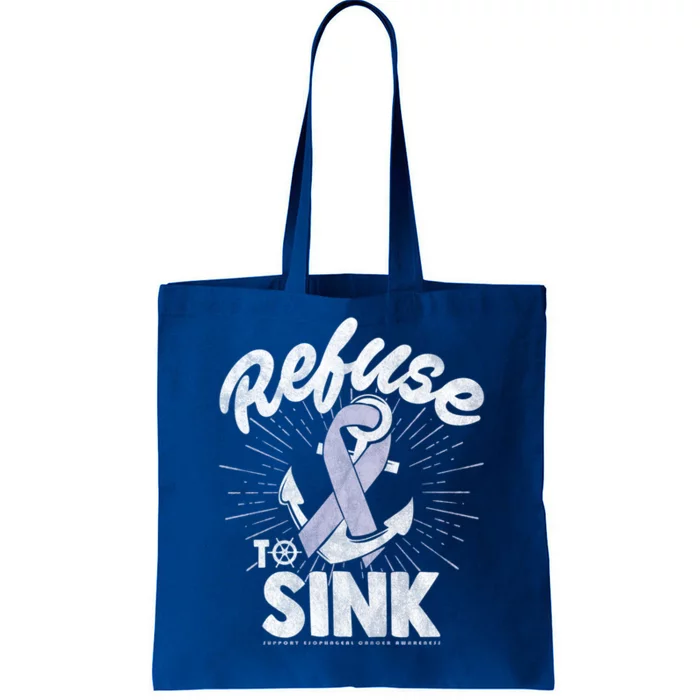 Esophageal Cancer Anchor Refuse To Sink Awareness Gift Cool Gift Tote Bag