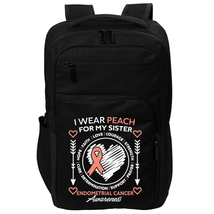 Endometrial Cancer Awareness Wear Peach My Sister Impact Tech Backpack