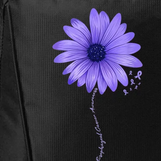 Esophageal Cancer Awareness Sunflower Periwinkle ribbon City Backpack