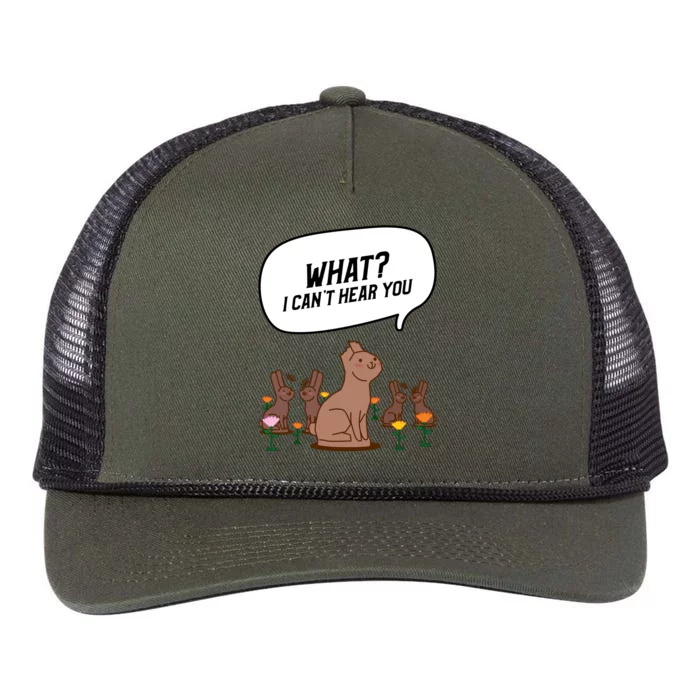 Easter Chocolate Bunny Rabbit Funny I Cant Hear You Retro Rope Trucker Hat Cap