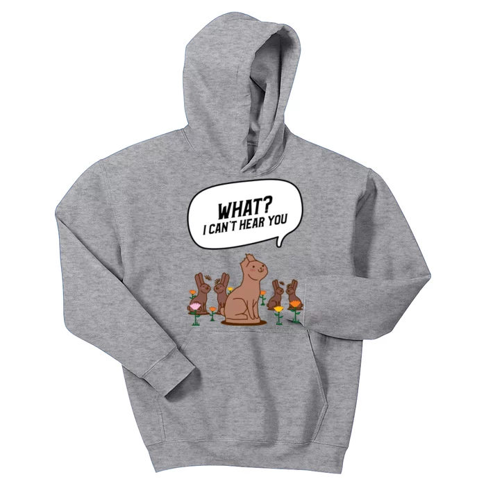 Easter Chocolate Bunny Rabbit Funny I Cant Hear You Kids Hoodie