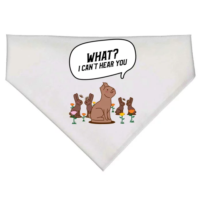 Easter Chocolate Bunny Rabbit Funny I Cant Hear You USA-Made Doggie Bandana