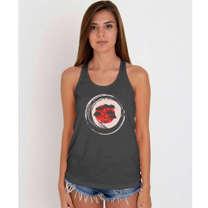 Enso Circle Bonsai Tree Women's Knotted Racerback Tank