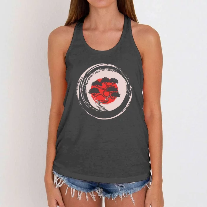 Enso Circle Bonsai Tree Women's Knotted Racerback Tank