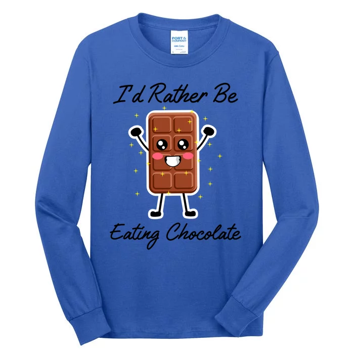 Eating Chocolate Bars Cocoa Chocolate Lover Gift Tall Long Sleeve T-Shirt