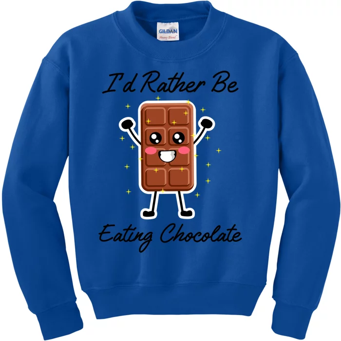 Eating Chocolate Bars Cocoa Chocolate Lover Gift Kids Sweatshirt