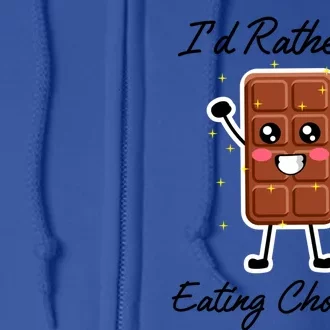 Eating Chocolate Bars Cocoa Chocolate Lover Gift Full Zip Hoodie