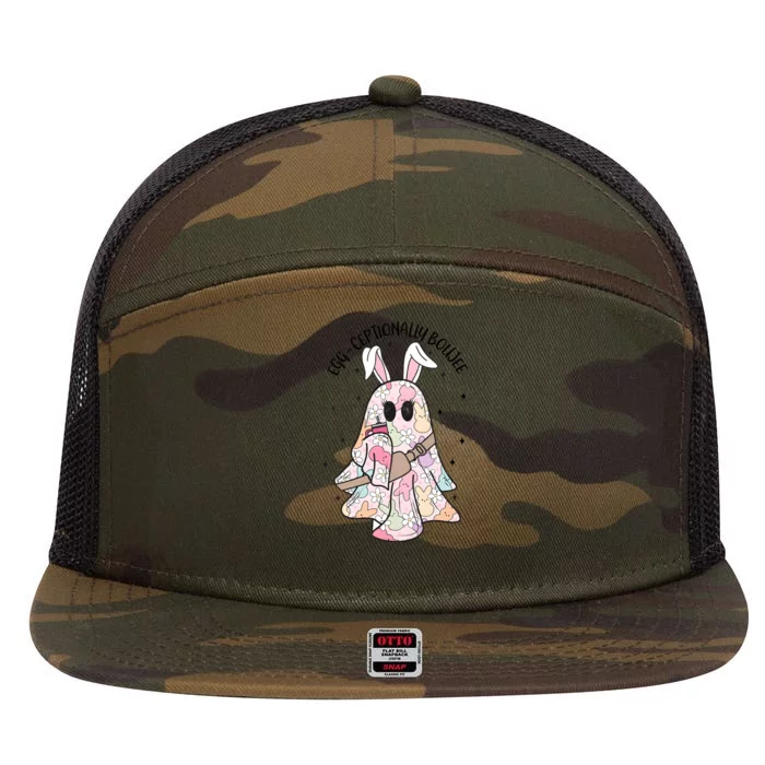 Egg Ceptionally Boujee Happy Easter 7 Panel Mesh Trucker Snapback Hat