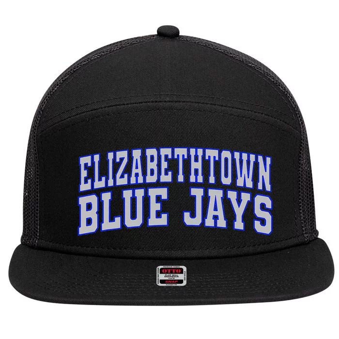 Elizabethtown College Blue Jays Wht01 7 Panel Mesh Trucker Snapback Hat