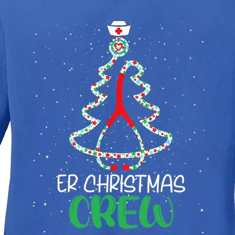 Er Christmas Crew Tree Emergency Room Funny Xmas Nurse Er Funny Gift Ladies Long Sleeve Shirt