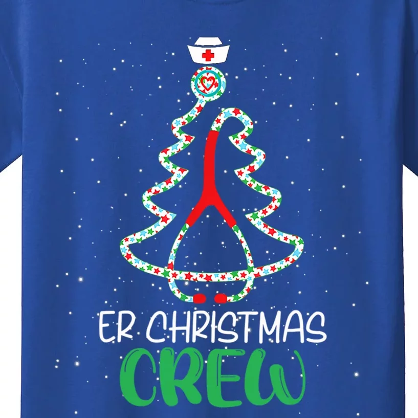 Er Christmas Crew Tree Emergency Room Funny Xmas Nurse Er Funny Gift Kids T-Shirt