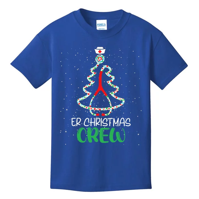 Er Christmas Crew Tree Emergency Room Funny Xmas Nurse Er Funny Gift Kids T-Shirt