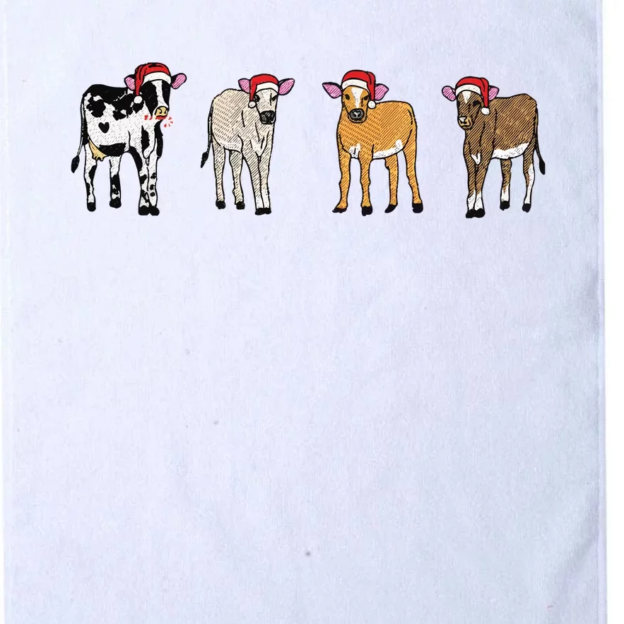 Embroidered Christmas Cow Platinum Collection Golf Towel