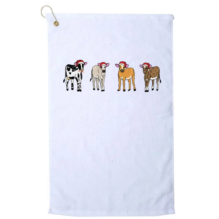 Embroidered Christmas Cow Platinum Collection Golf Towel