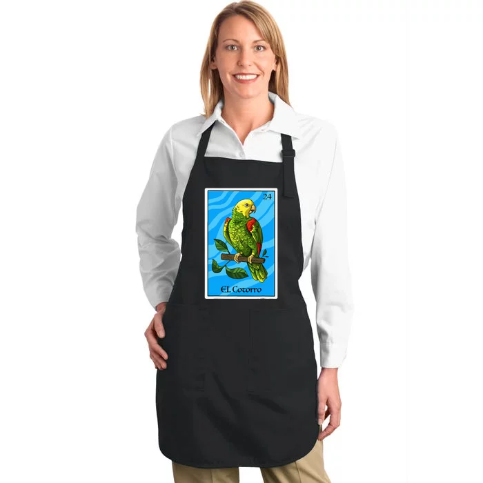 El Cotorro Card Mexican Lottery Card Full-Length Apron With Pocket