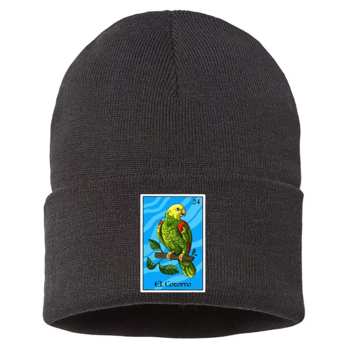 El Cotorro Card Mexican Lottery Card Sustainable Knit Beanie