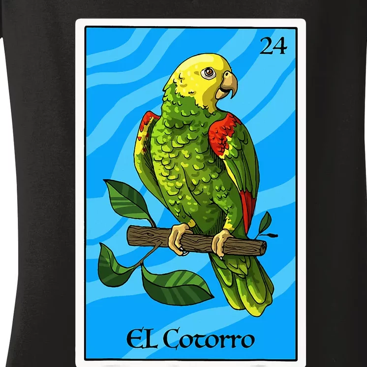 El Cotorro Card Mexican Lottery Card Women's V-Neck T-Shirt