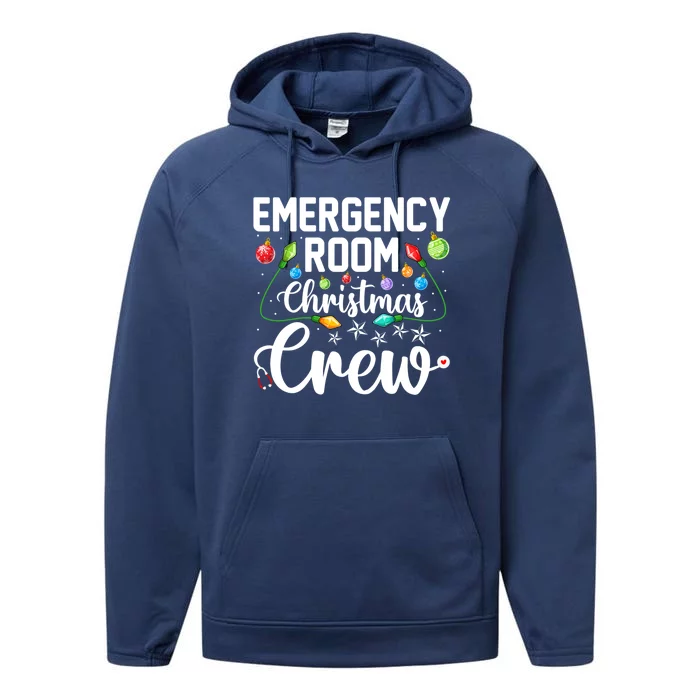 Er Christmas Crew Emergency Room Funny Xmas Nurse Nursing Gift Performance Fleece Hoodie