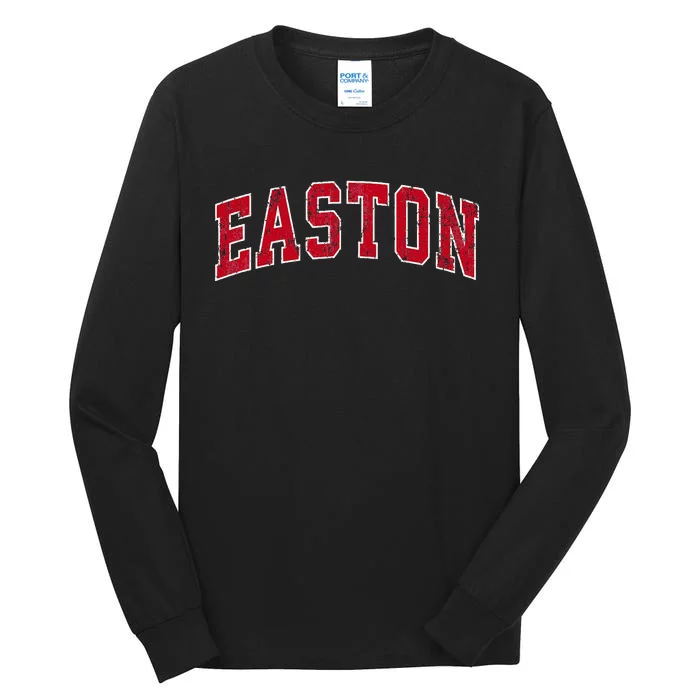 Easton Connecticut Ct Vintage Sports Design Red Design Tall Long Sleeve T-Shirt