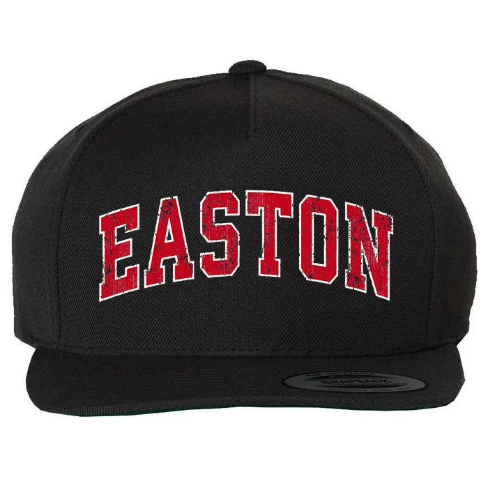 Easton Connecticut Ct Vintage Sports Design Red Design Wool Snapback Cap