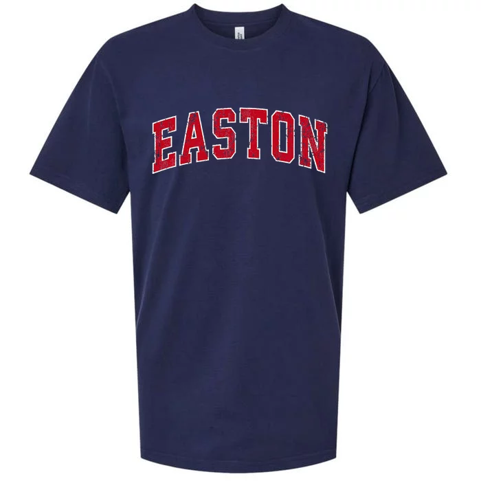 Easton Connecticut Ct Vintage Sports Design Red Design Sueded Cloud Jersey T-Shirt